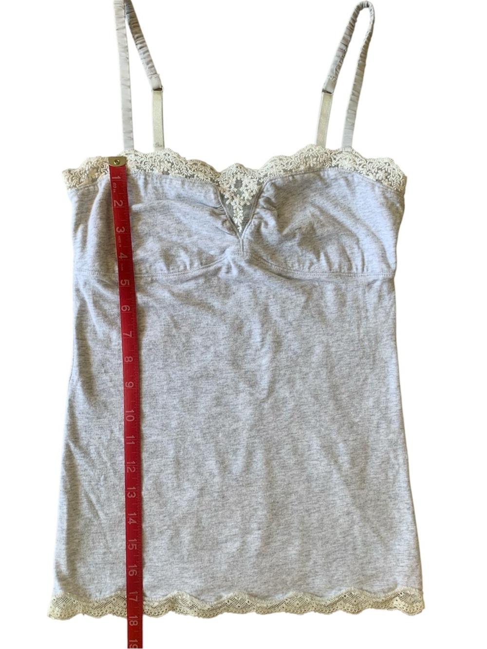 American Eagle Outfitters Light Gray Cami with lace trim